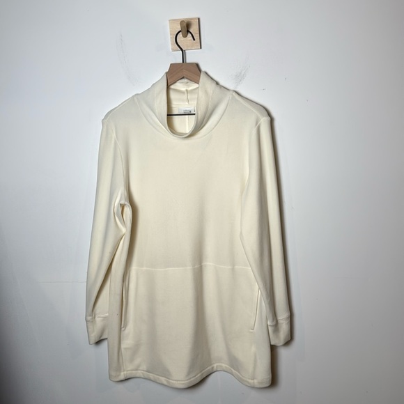 J.Jill Fit Womens Microfleece Turtleneck Tunic Sweatshirt in Cream size L - Picture 1 of 10